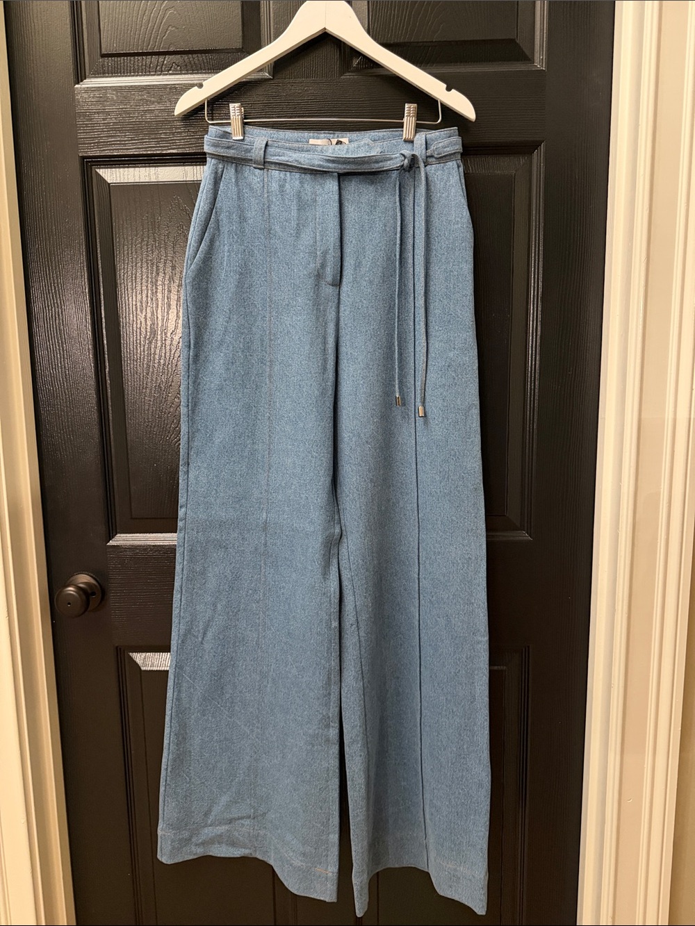 Karina Grimaldi Light Blue Denim Trousers - Wide Leg